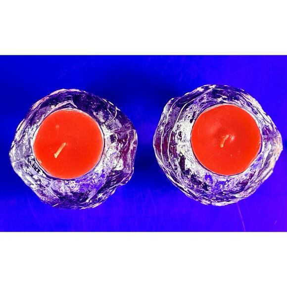 Kosta Boda Snowball Candle Holders Set Of 2 Votive Tealite - Picture 10 of 12